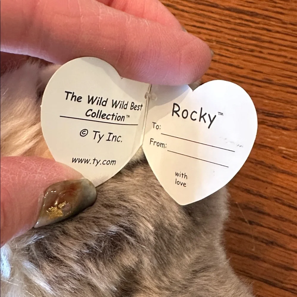 Ty Wild stuffed animal wolf named Rocky with tags
